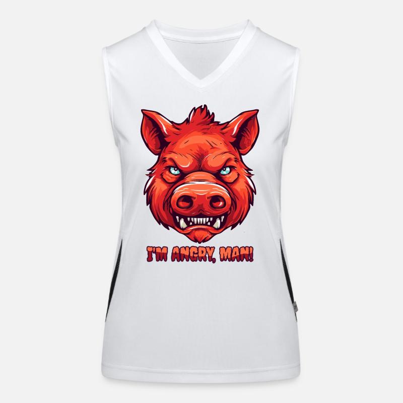 Ich bin wütend, Mann - Wütendes wildes Schwein Funktionelles Kontrast-Tank Top für Frauen