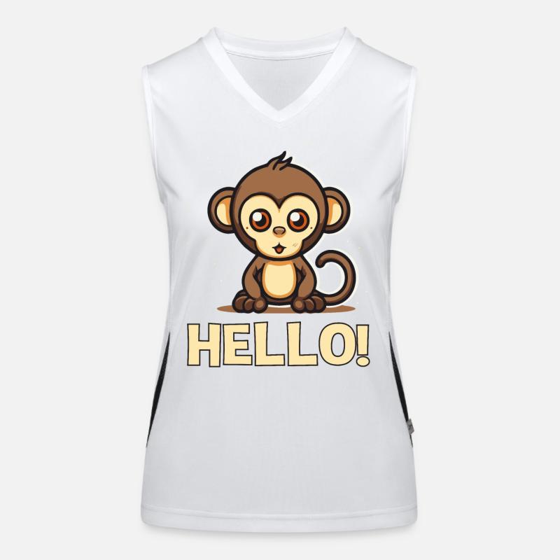 Hallo! kleiner süßer Affe Funktionelles Kontrast-Tank Top für Frauen