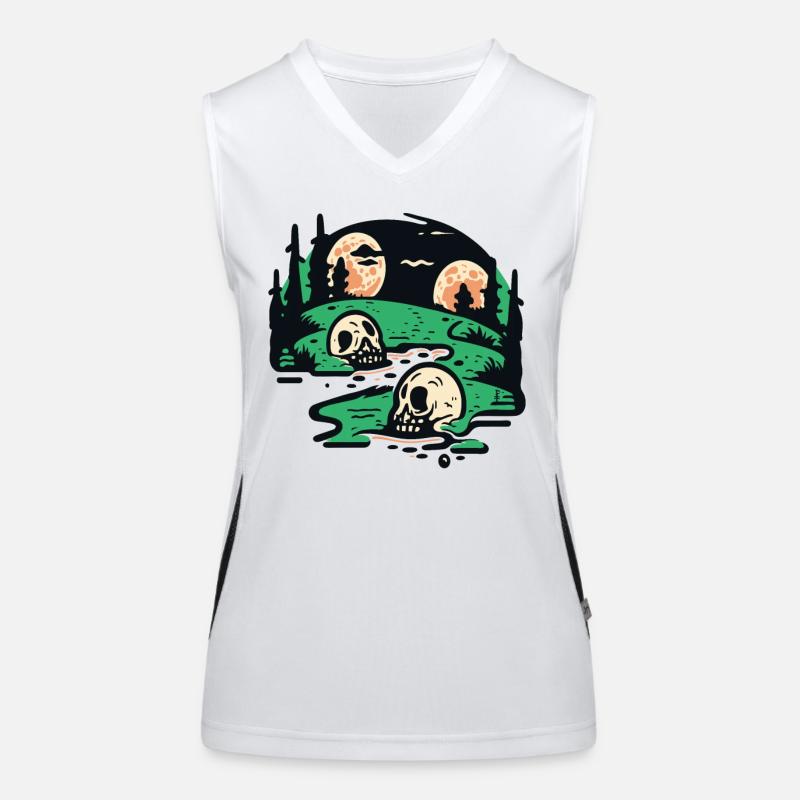 Landschaft des Ländlicher Horror Funktionelles Kontrast-Tank Top für Frauen