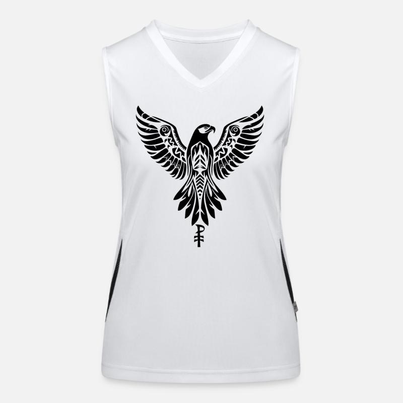 Emblem eines Raubvogels oder Adlers Funktionelles Kontrast-Tank Top für Frauen