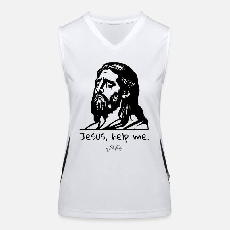 Jesus, hilf mir Funktionelles Kontrast-Tank Top für Frauen