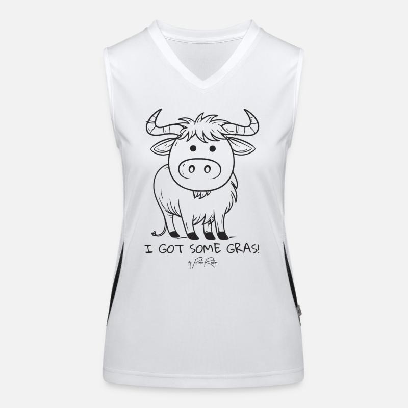 J'ai un tas d'herbe, une vache de dessin animé Débardeur respirant contrasté Femme