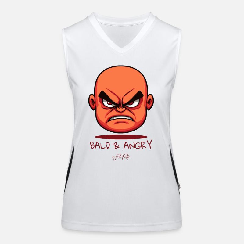 Bald and angry - Women's Functional Contrast Tank Top - white/black