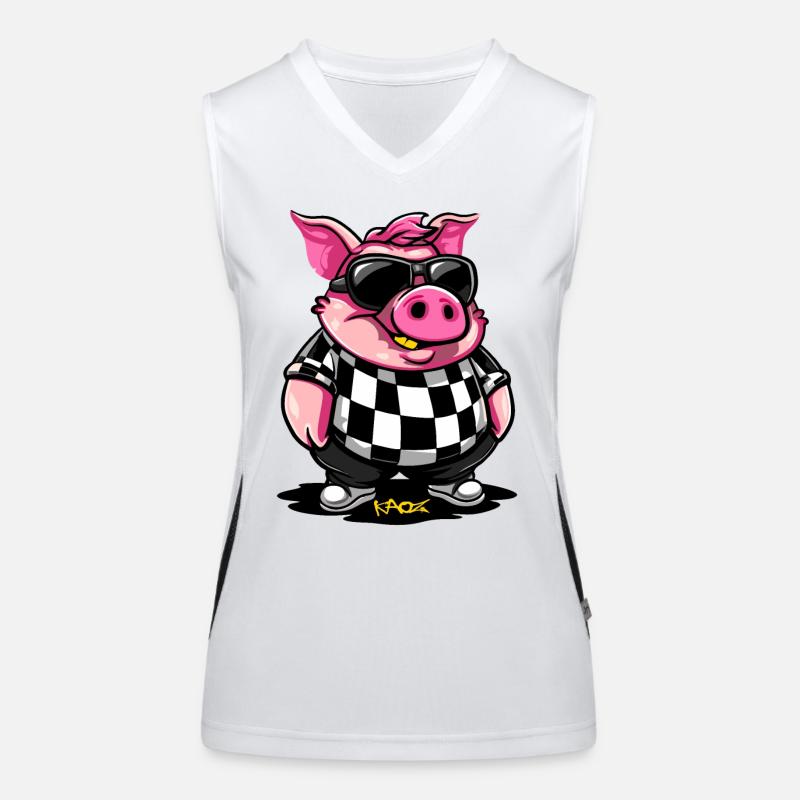 Coole kurze Sau Funktionelles Kontrast-Tank Top für Frauen