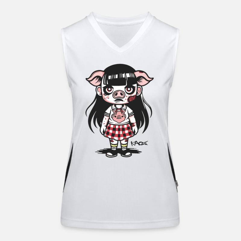 Écolière Zombie Cochon Débardeur respirant contrasté Femme