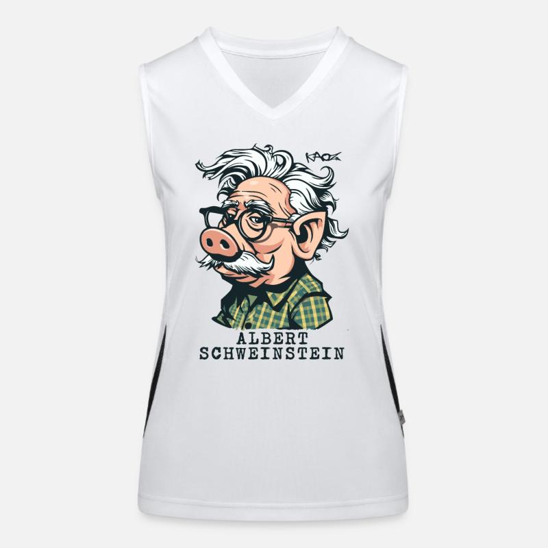 Albert Schweinstein, the ingenious man-pig genius Women's Functional Contrast Tank Top