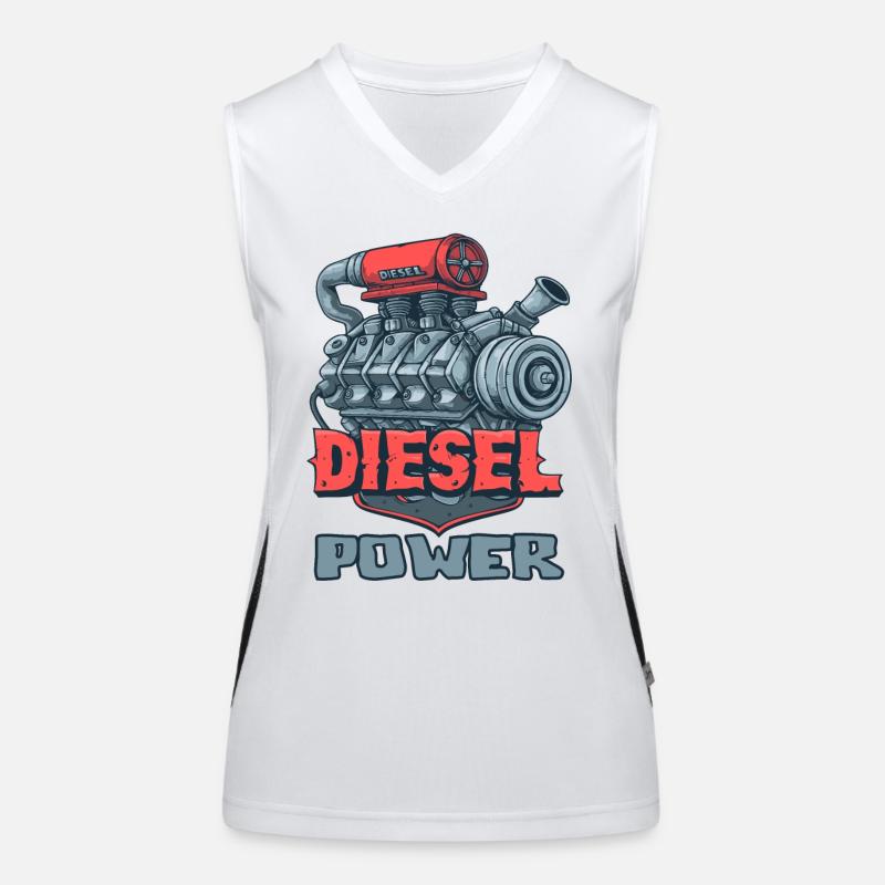 Diesel Engines Power Women's Functional Contrast Tank Top