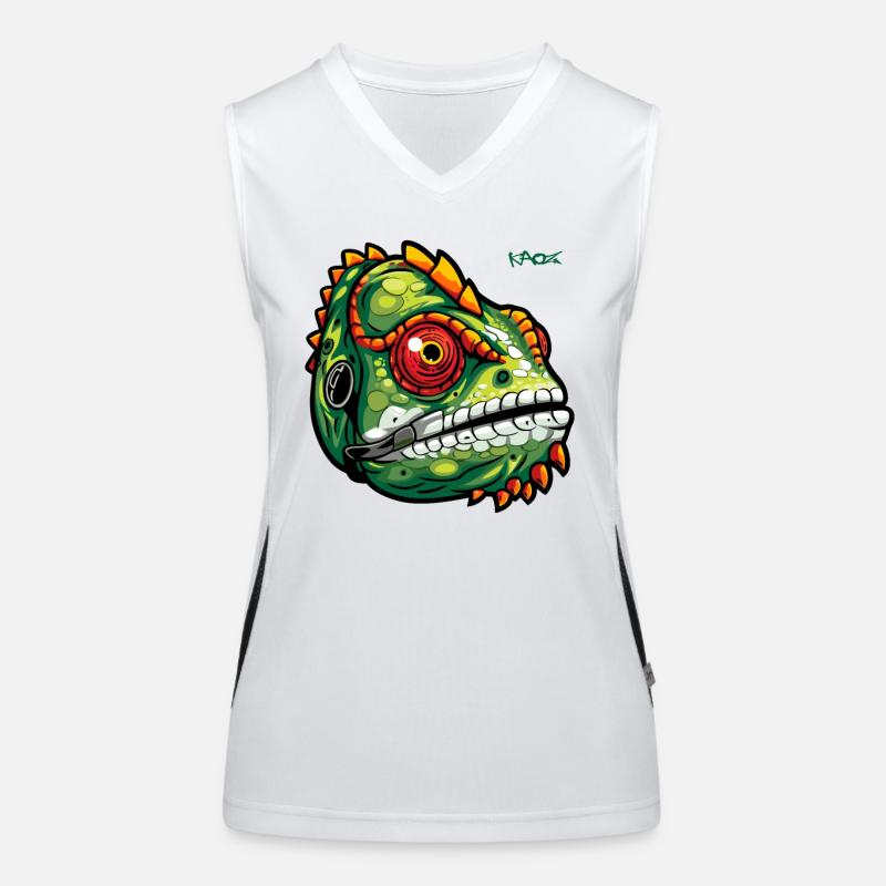 Chamäleon Echse Funktionelles Kontrast-Tank Top für Frauen