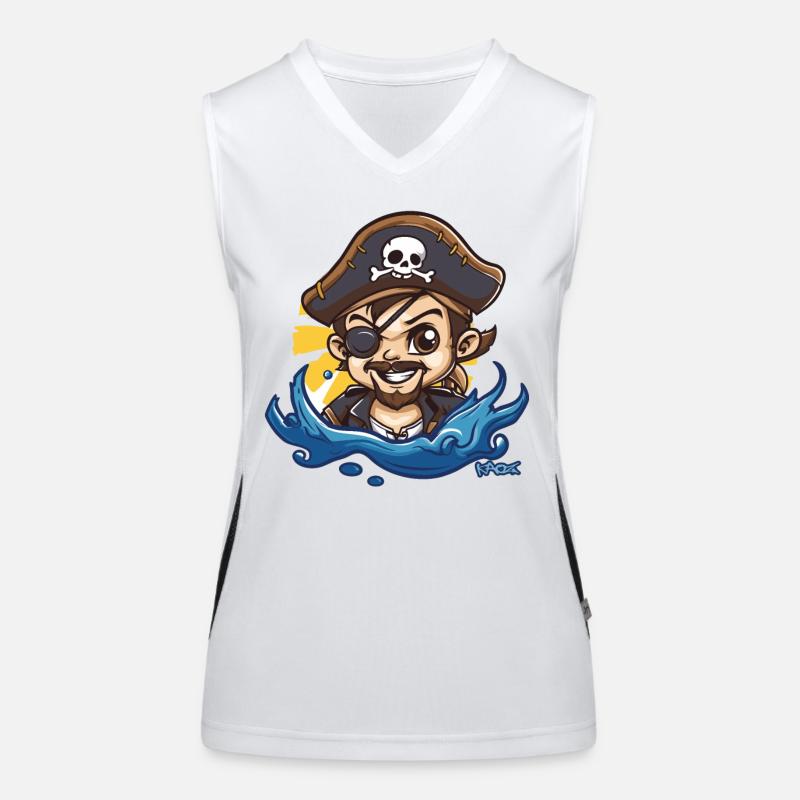 The Handsome Chibi Captain Pirate Women's Functional Contrast Tank Top