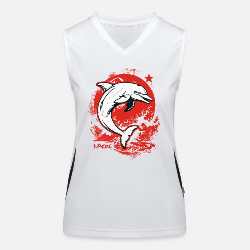 Parody with Star Dolphin Buddy Women's Functional Contrast Tank Top