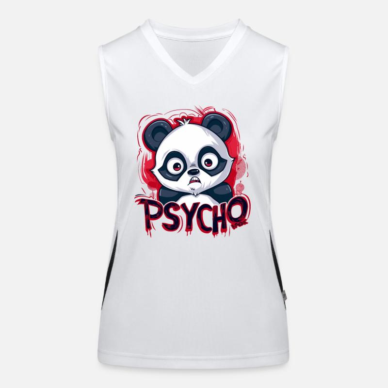 Mignon Dessin Animé Psycho Panda Débardeur respirant contrasté Femme