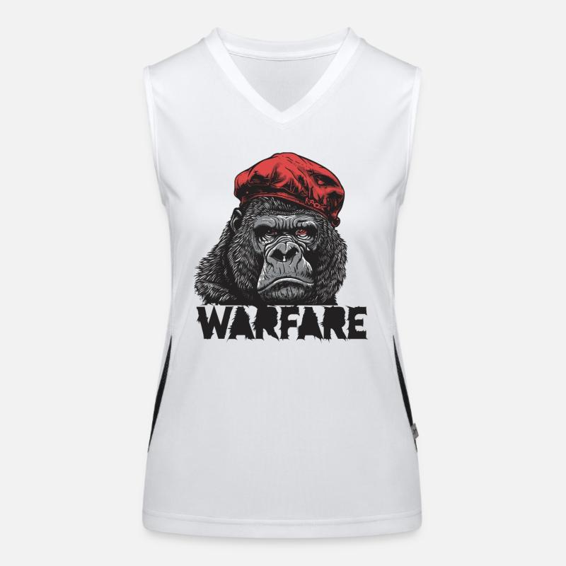 Parody design for a gorilla war Women's Functional Contrast Tank Top
