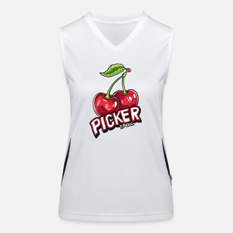 Kirschpflücker, Rosinenpicker, Kirschen sammeln Funktionelles Kontrast-Tank Top für Frauen
