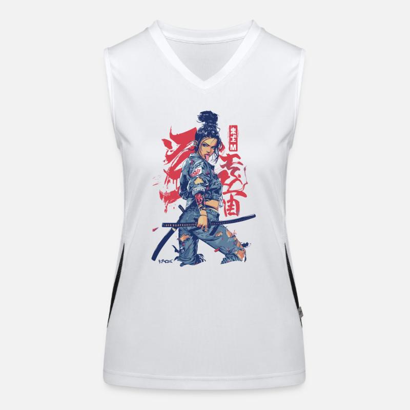 Verdammt! Samurai Straßenkampf Denim Anime Mädchen Funktionelles Kontrast-Tank Top für Frauen