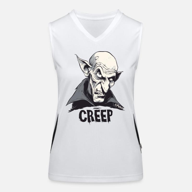Creepy Nosferatu: Horror Vampire Women's Functional Contrast Tank Top