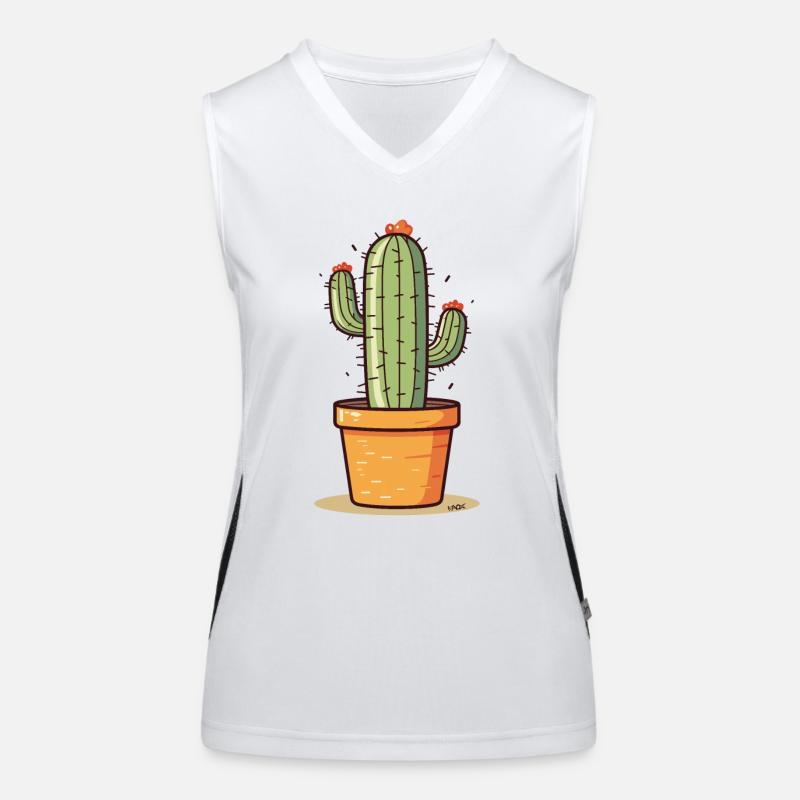 ein blühender Kaktus Funktionelles Kontrast-Tank Top für Frauen