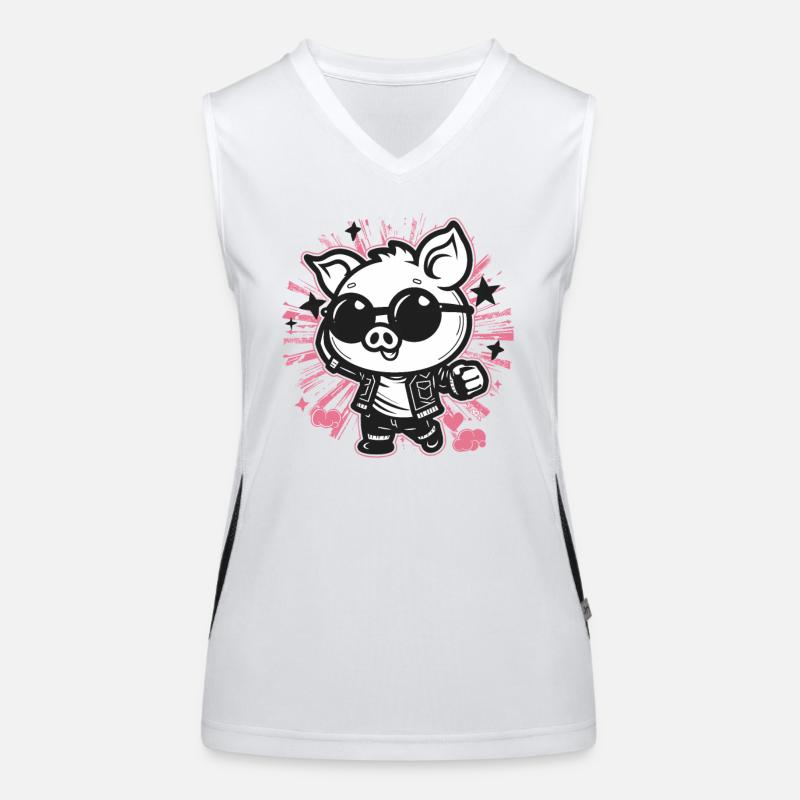 Super Coolers Disco Pig Women's Functional Contrast Tank Top