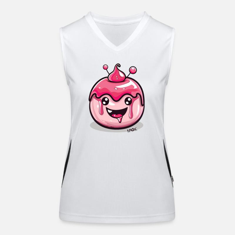 Niedlicher Kawaii Blob Pudding Funktionelles Kontrast-Tank Top für Frauen