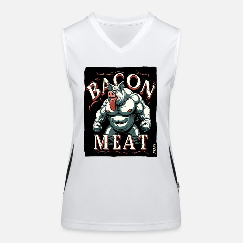 Bacon Meat Strong Pork Bodybuilding Women's Functional Contrast Tank Top