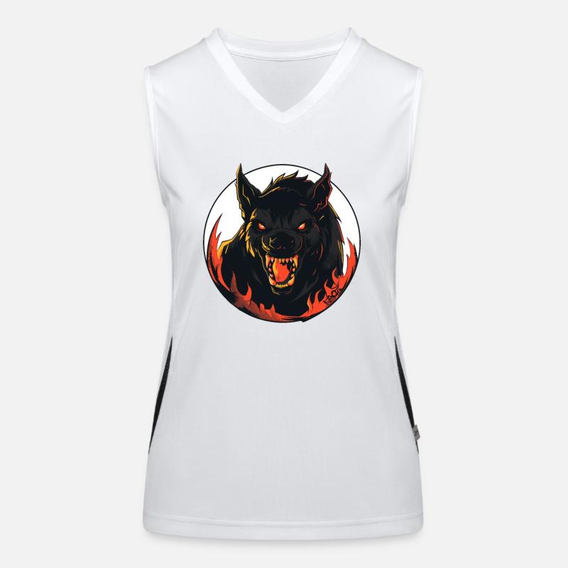 Terrifying evil werewolf from hell Women's Functional Contrast Tank Top