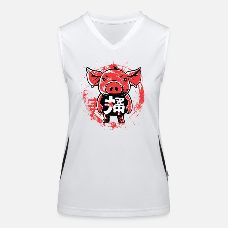 Naughty Pig Boy, The Little Pig Women's Functional Contrast Tank Top