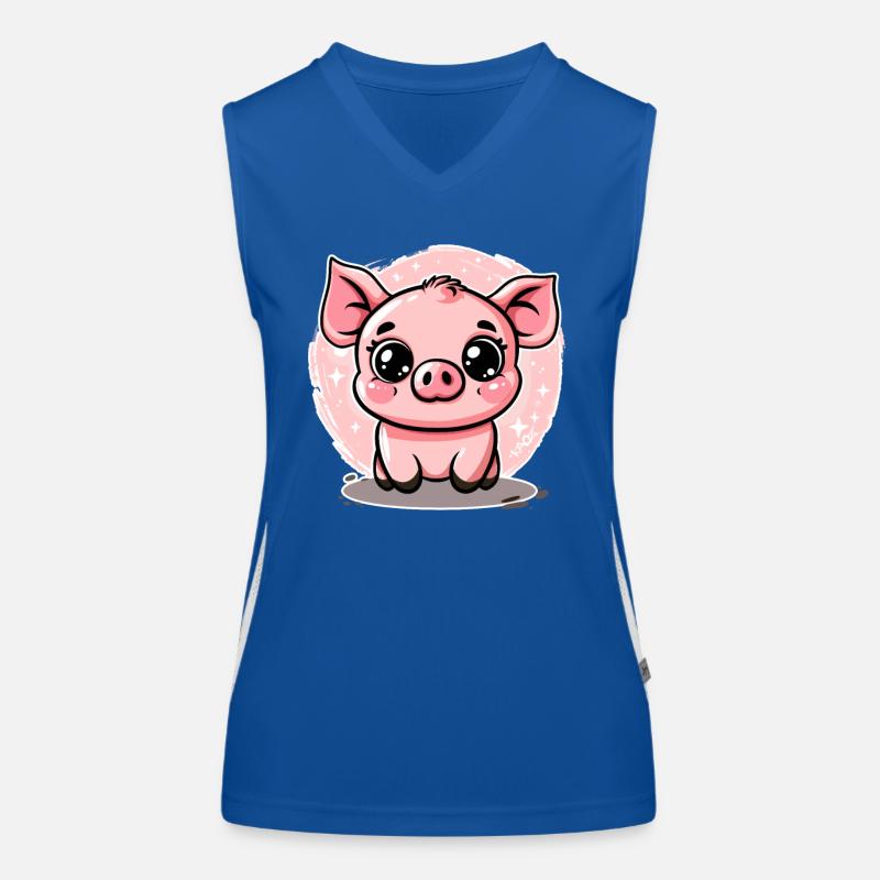 Mignon petit cochon porcelet cochon Débardeur respirant contrasté Femme