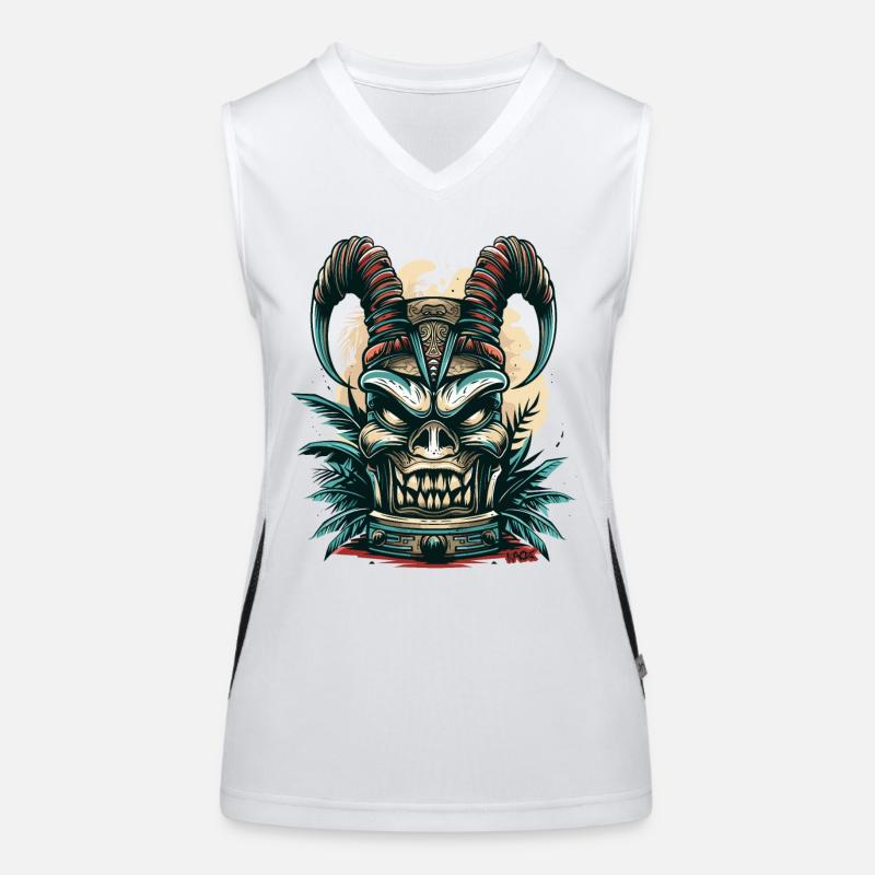 Tiki du diable d’Hawaï Débardeur respirant contrasté Femme