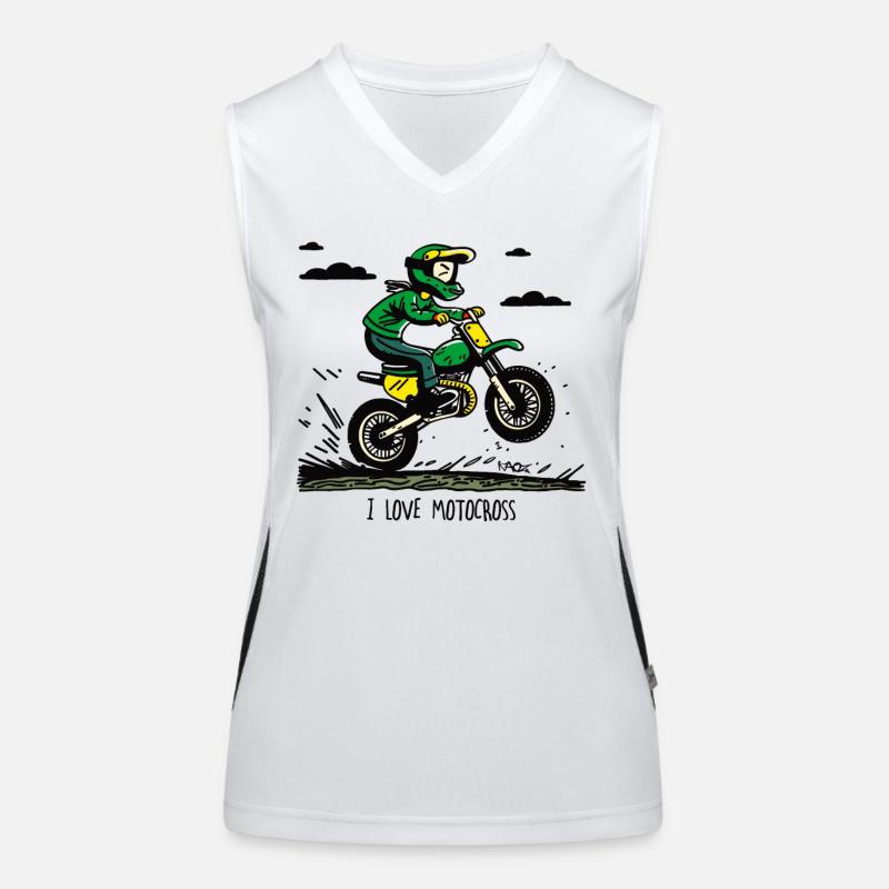 Ich liebe Motocross Funktionelles Kontrast-Tank Top für Frauen