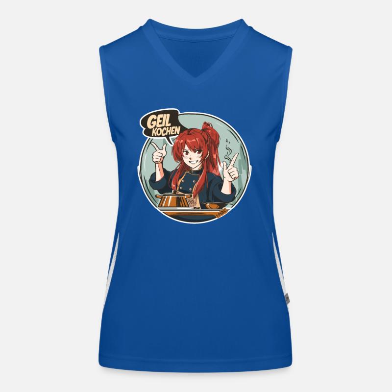 Lecker Geil Kochen mit der Anime-Köchin Funktionelles Kontrast-Tank Top für Frauen