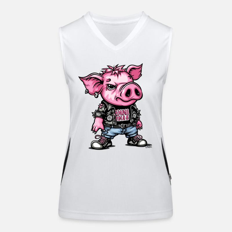 Das Punk Schwein Funktionelles Kontrast-Tank Top für Frauen
