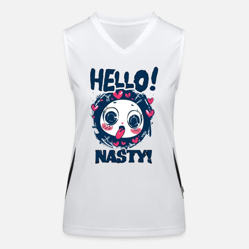 Hello, bunny is funny and cheeky Women's Functional Contrast Tank Top