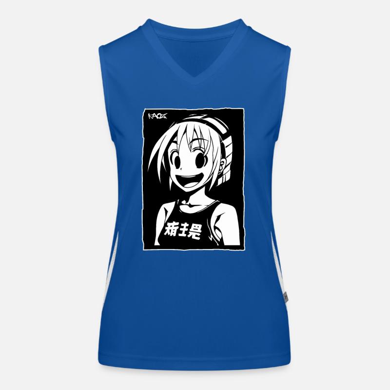 Fröhliches Anime-Mädchen Funktionelles Kontrast-Tank Top für Frauen