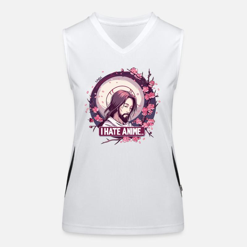 Tired Cool Sakura Jesus, I Hate Anime Women's Functional Contrast Tank Top