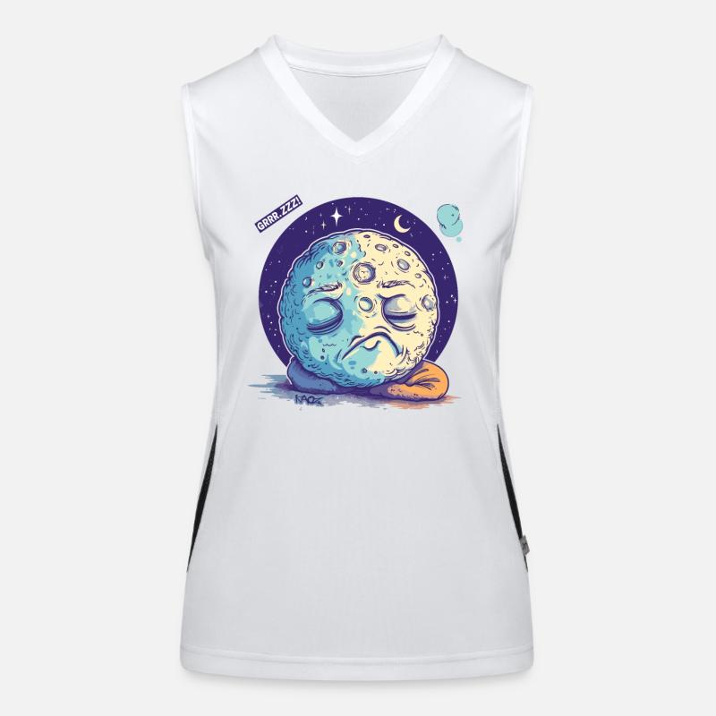 Schlafender Mond unter den Sternen Funktionelles Kontrast-Tank Top für Frauen