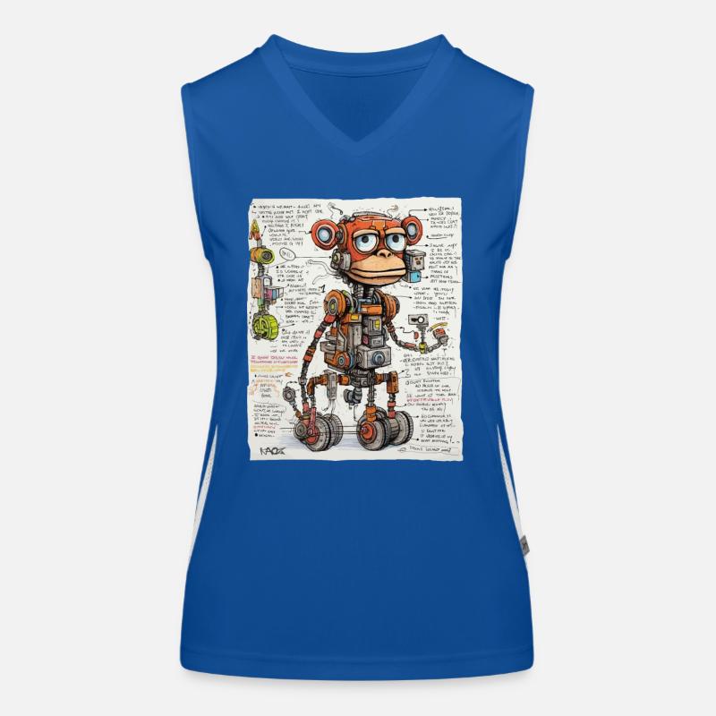 Die Struktur des Roboter-Affen Funktionelles Kontrast-Tank Top für Frauen