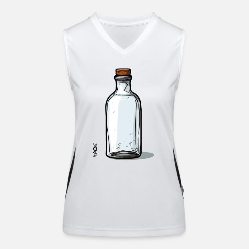 Empty Glass Bottle Motif, Bottle Is Empty Women's Functional Contrast Tank Top