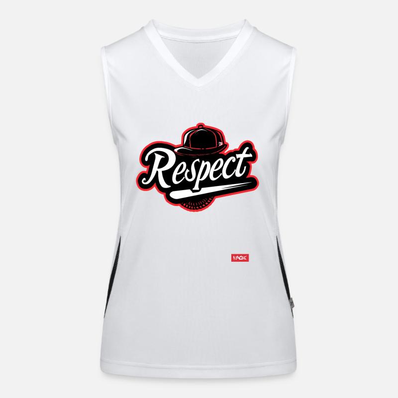 Équipe de baseball parodique : Respect Débardeur respirant contrasté Femme