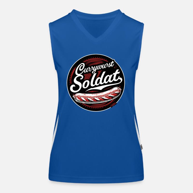 Le drôle de soldat Currywurst Débardeur respirant contrasté Femme