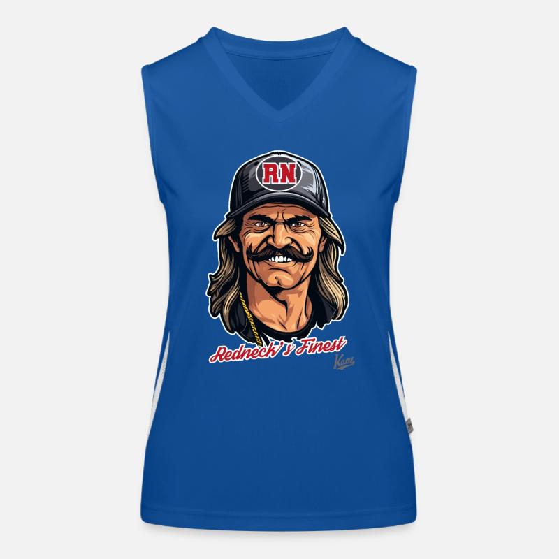 Trucker Bauer: mullet and mustache, best Women's Functional Contrast Tank Top