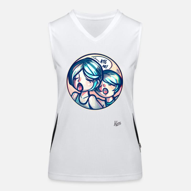 Küss mich, Schatz, ich will dich! Funktionelles Kontrast-Tank Top für Frauen