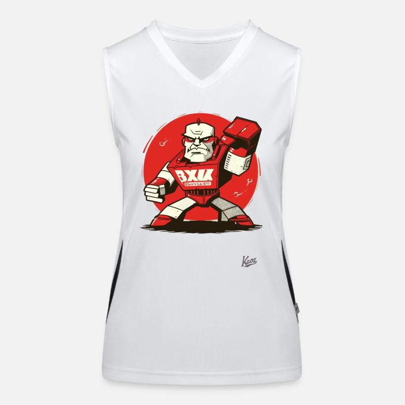 Dein Lustiger Text Hier: Roboter Funktionelles Kontrast-Tank Top für Frauen