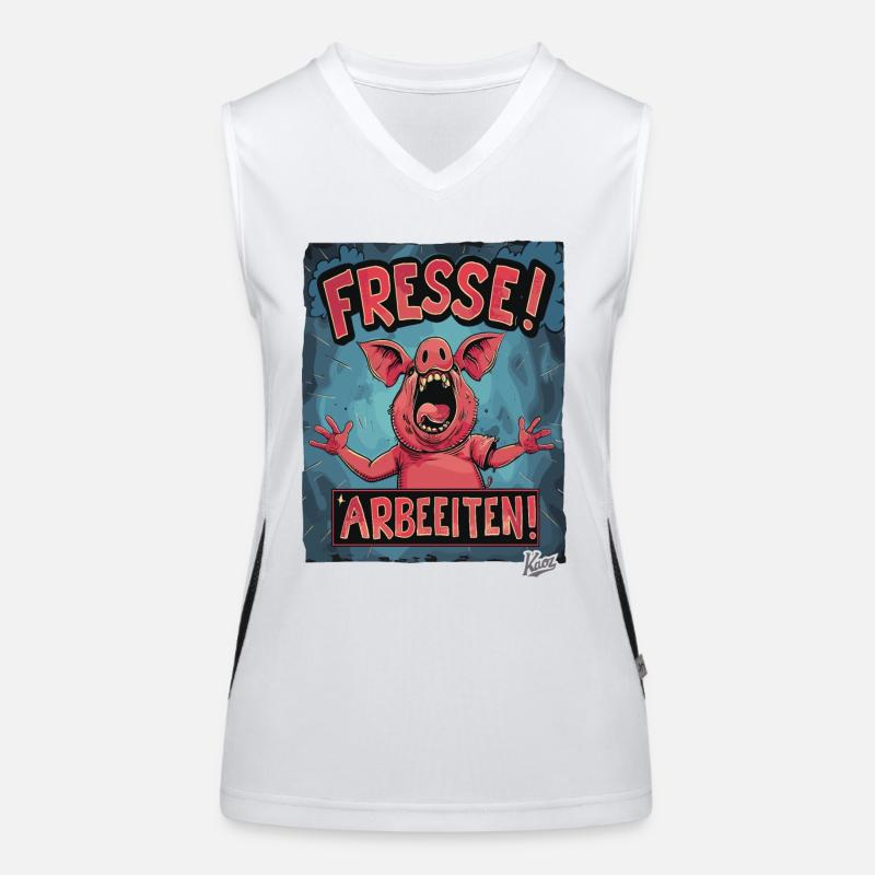 The sow the crazy pig - keep your mouth shut, work Women's Functional Contrast Tank Top
