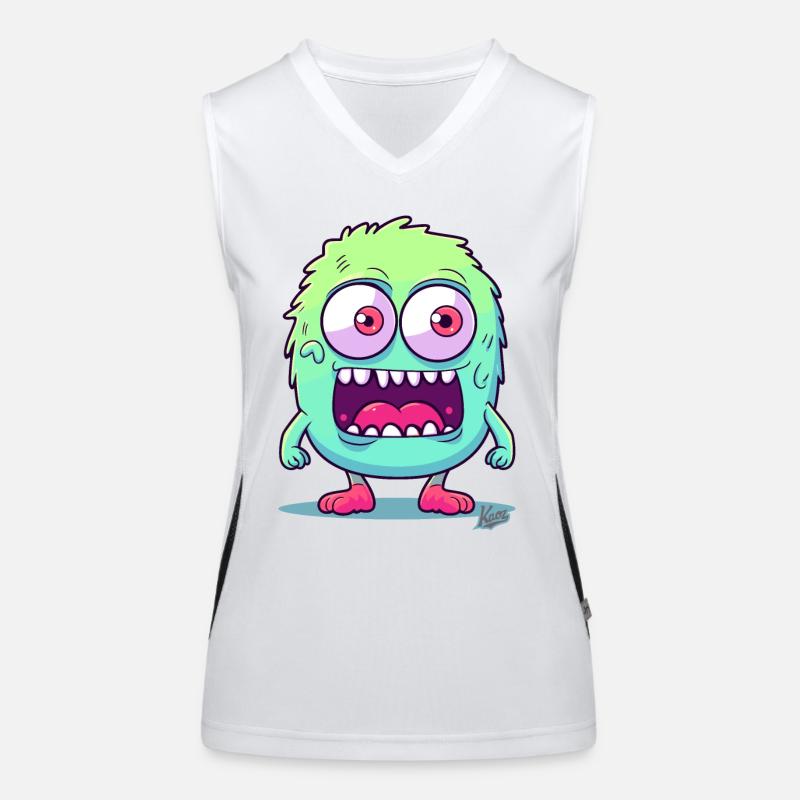 Cute and funny monster Women's Functional Contrast Tank Top