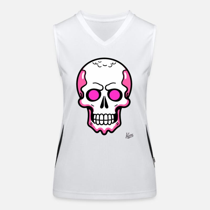 Einfach ein cooler Cartoon-Totenkopf-Schädel Funktionelles Kontrast-Tank Top für Frauen