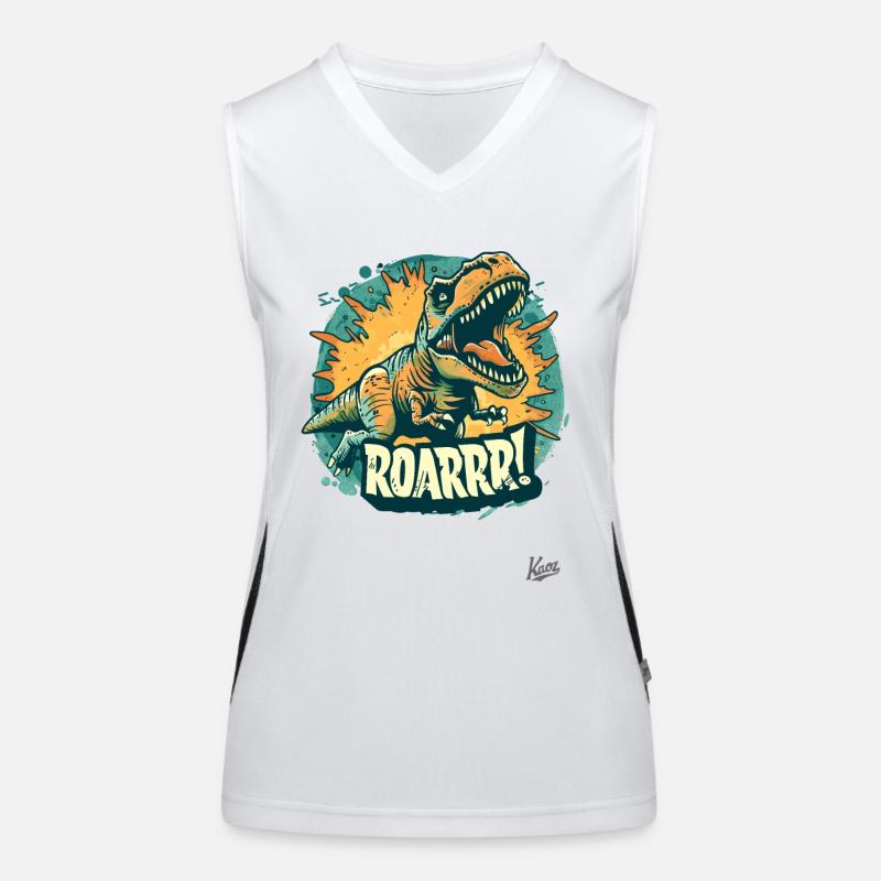 Noch ein Rex-Brüll-Dino-Dinosaurier Funktionelles Kontrast-Tank Top für Frauen