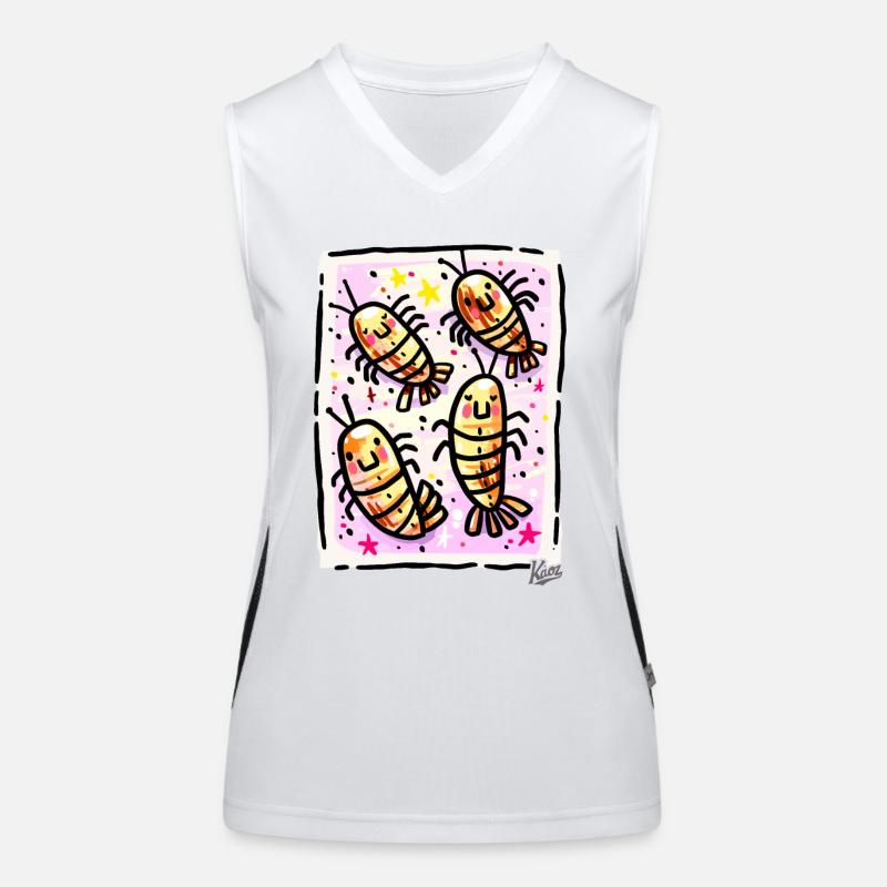 Leben im glücklichen Garnelen-Paradies Funktionelles Kontrast-Tank Top für Frauen