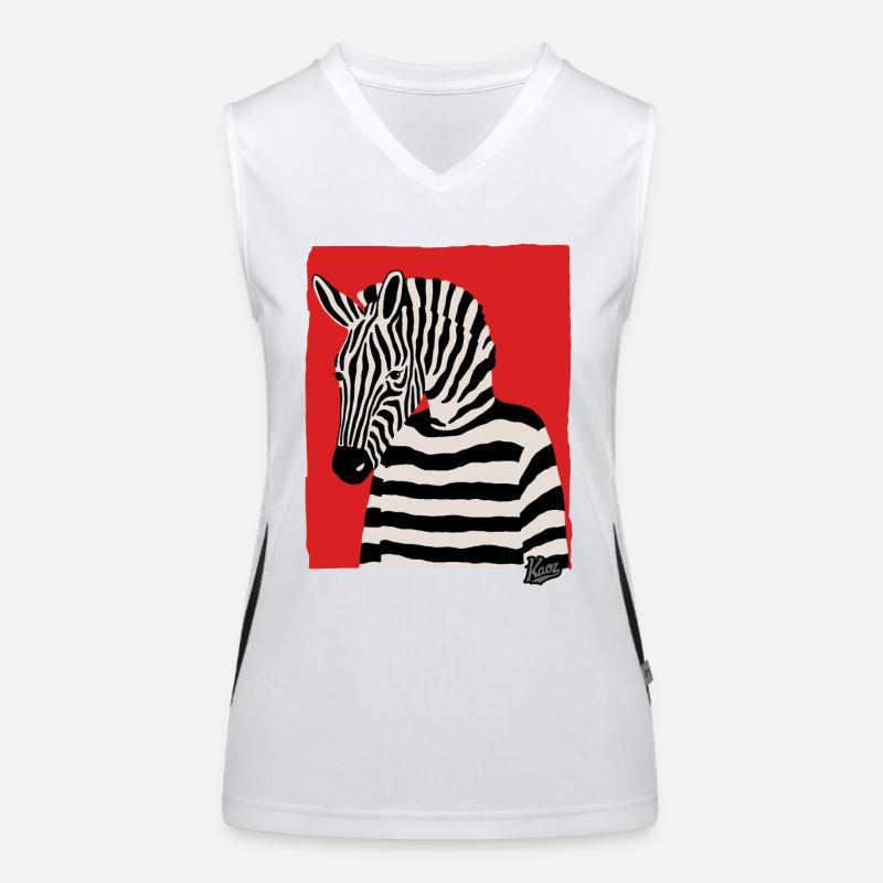 Cartoon Comic Kunst eines Zebra mit Pullover Funktionelles Kontrast-Tank Top für Frauen