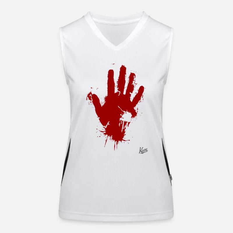 Red Color Dripping Hand Women's Functional Contrast Tank Top