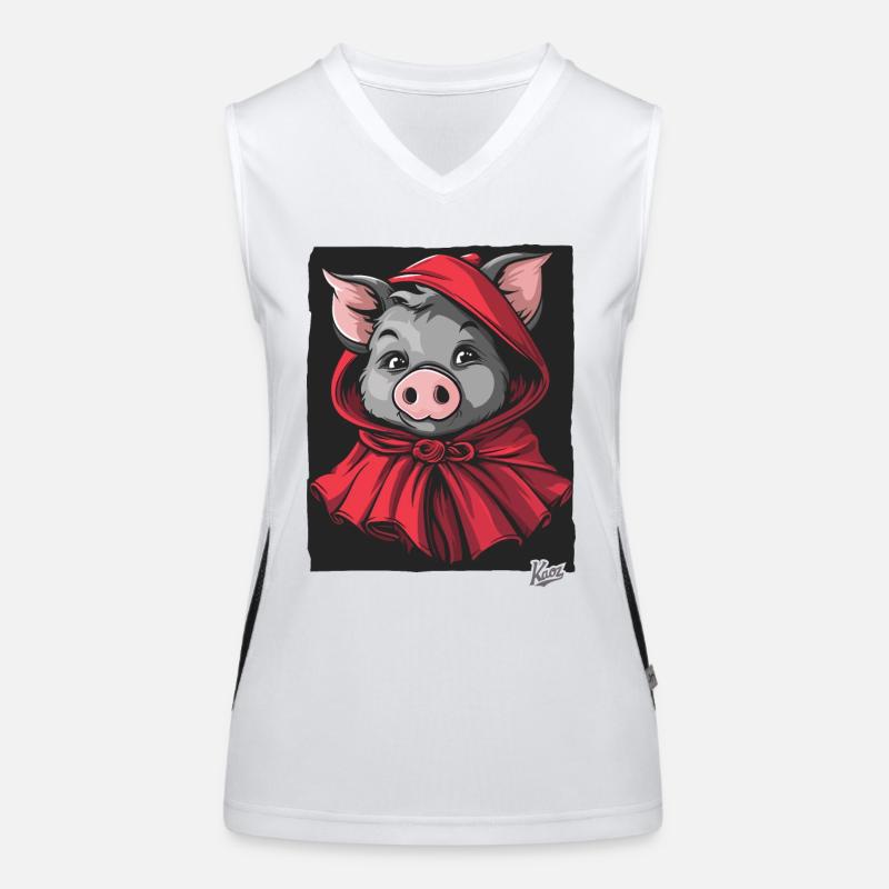Le conte de fées du Petit Cochon Chaperon Rouge Débardeur respirant contrasté Femme
