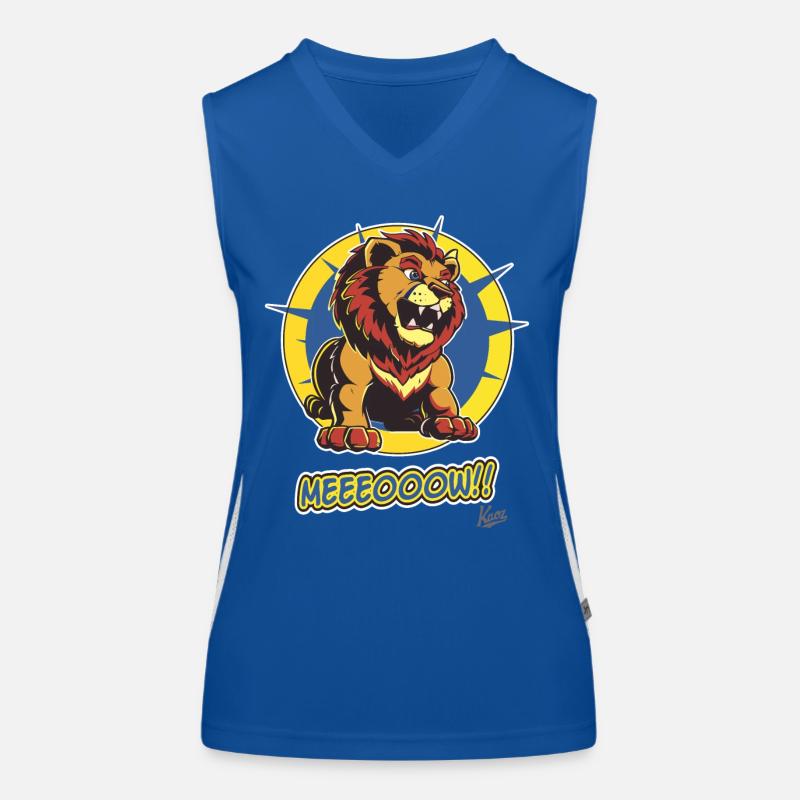 Big Lion Cat Pet Kitten, Meow Women's Functional Contrast Tank Top